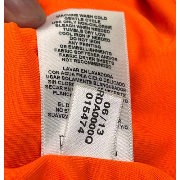 NWT Reebok PlayDry Neon Orange Active Top Sparkle Logo Small 7/8 FLAW - Picture 8 of 9